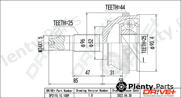 Dr!ve+ DP2110.10.1089 — Joint Kit, drive shaft