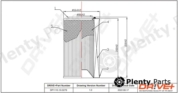 Dr!ve+ DP1110.10.0279 — Air Filter