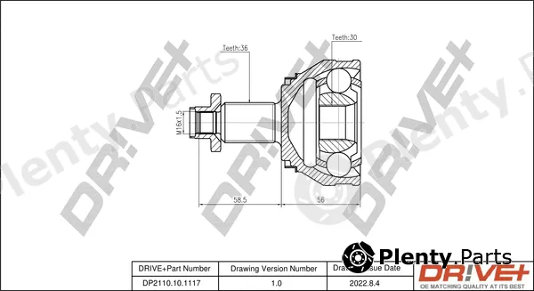 Dr!ve+ DP2110.10.1117 — Joint Kit, drive shaft