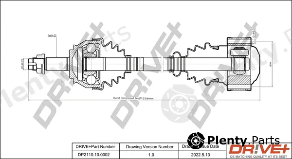 Dr!ve+ DP2110.10.0002 — Drive Shaft