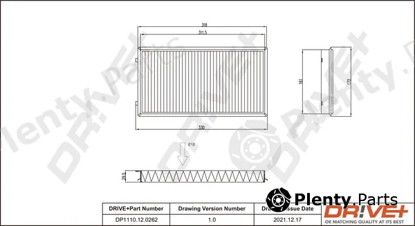 Dr!ve+ DP1110.12.0262 — Filter, cabin air