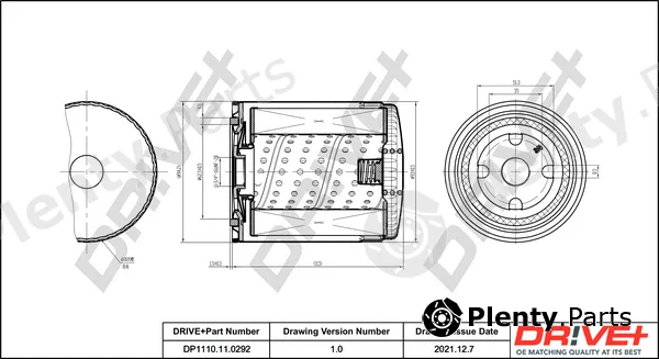 Dr!ve+ DP1110.11.0292 — Oil Filter