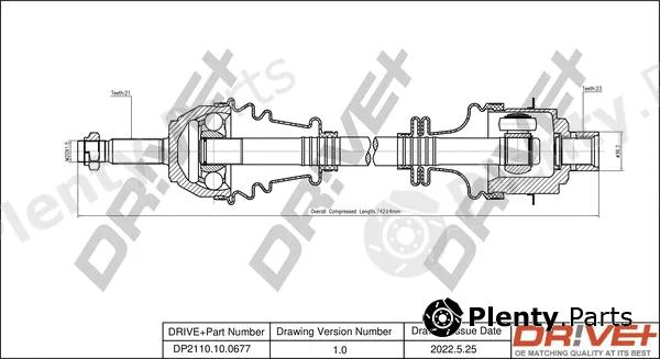 Dr!ve+ DP2110.10.0677 — Drive Shaft