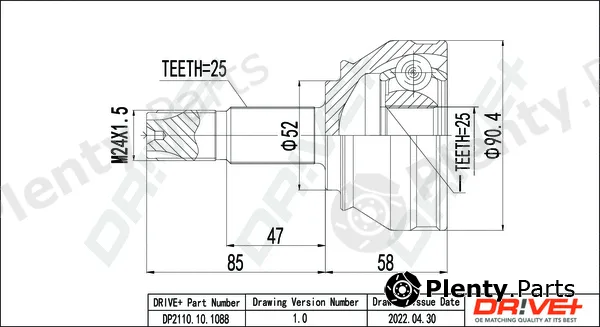 Dr!ve+ DP2110.10.1088 — Joint Kit, drive shaft