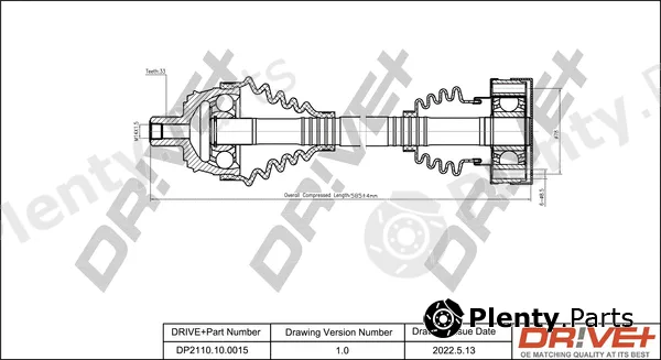 Dr!ve+ DP2110.10.0015 — Drive Shaft