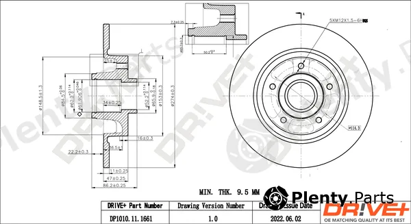Dr!ve+ DP1010.11.1661 — Brake Disc