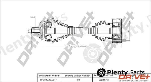 Dr!ve+ DP2110.10.0017 — Drive Shaft