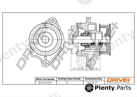 Dr!ve+ DP2310.10.005 — Water Pump, engine cooling