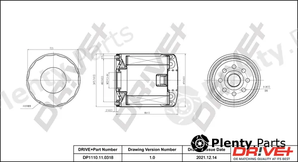Dr!ve+ DP1110.11.0318 — Oil Filter