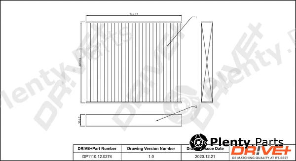 Dr!ve+ DP1110.12.0274 — Filter, cabin air