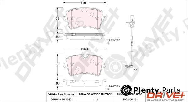 Dr!ve+ DP1010.10.1082 — Brake Pad Set, disc brake