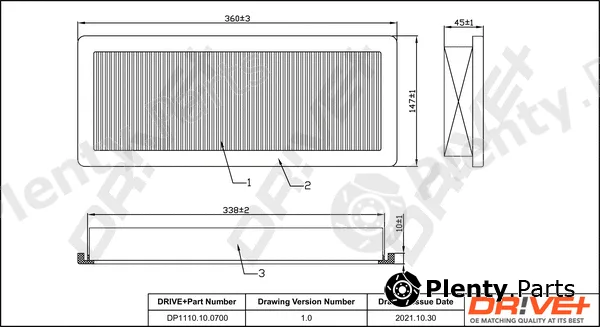 Dr!ve+ DP1110.10.0700 — Air Filter