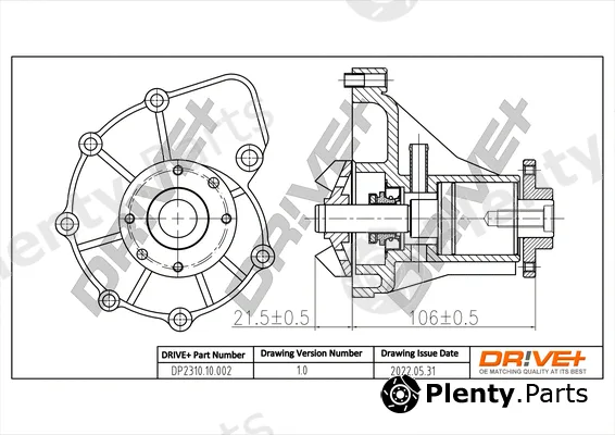 Dr!ve+ DP2310.10.002 — Water Pump, engine cooling