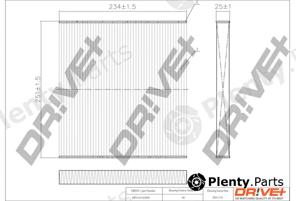 Dr!ve+ DP1110.12.0054 — Filter, cabin air