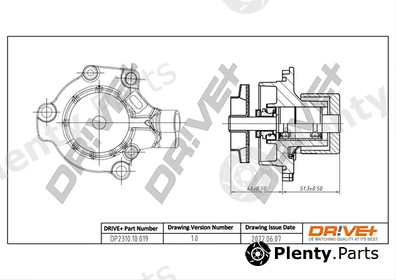 Dr!ve+ DP2310.10.019 — Water Pump, engine cooling