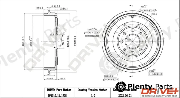 Dr!ve+ DP1010.11.1708 — Brake Drum
