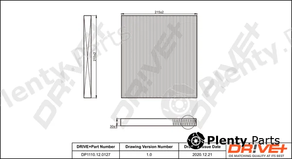 Dr!ve+ DP1110.12.0127 — Filter, cabin air