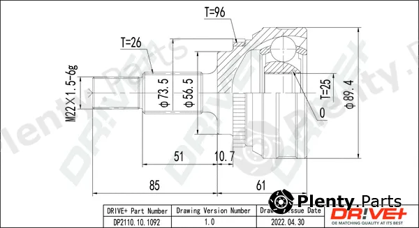 Dr!ve+ DP2110.10.1092 — Joint Kit, drive shaft