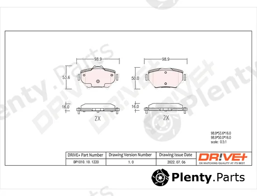Dr!ve+ DP1010.10.1220 — Brake Pad Set, disc brake