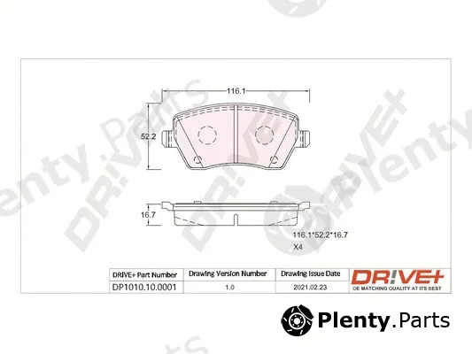 Dr!ve+ DP1010.10.0001 — Brake Pad Set, disc brake