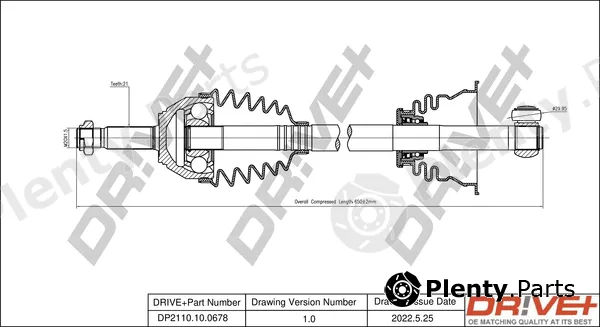 Dr!ve+ DP2110.10.0678 — Drive Shaft