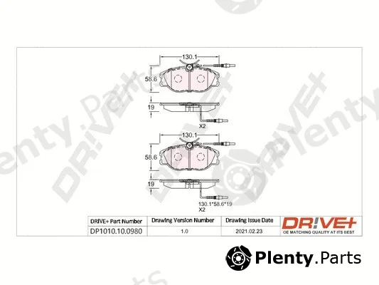 Dr!ve+ DP1010.10.0980 — Brake Pad Set, disc brake