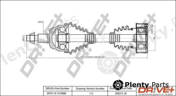 Dr!ve+ DP2110.10.0089 — Drive Shaft