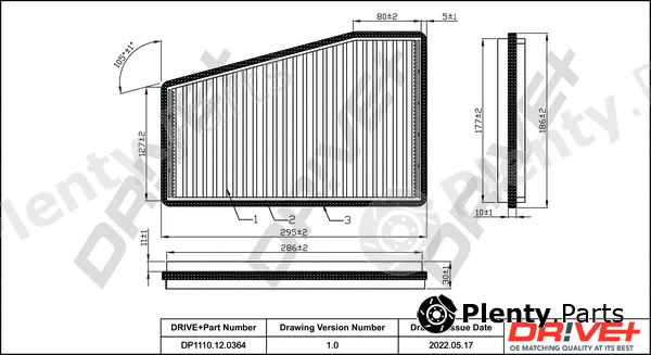 Dr!ve+ DP1110.12.0364 — Filter, cabin air
