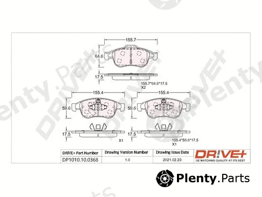 Dr!ve+ DP1010.10.0368 — Brake Pad Set, disc brake