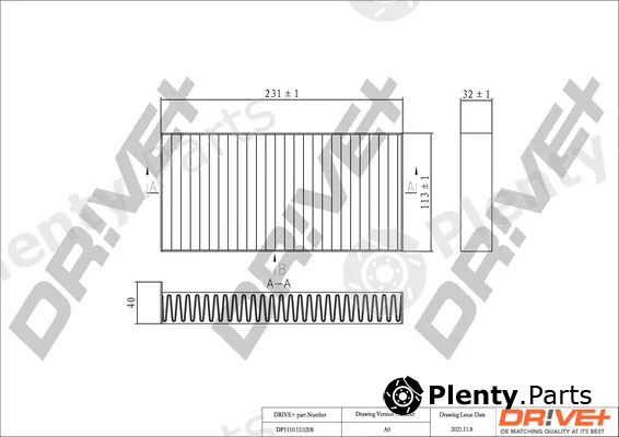 Dr!ve+ DP1110.12.0208 — Filter, cabin air