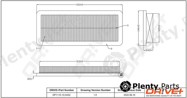 Dr!ve+ DP1110.10.0432 — Air Filter