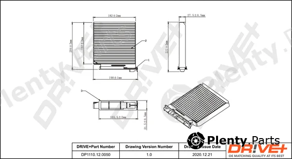 Dr!ve+ DP1110.12.0050 — Filter, cabin air