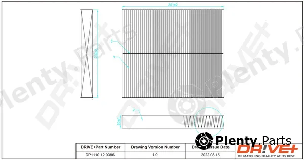 Dr!ve+ DP1110.12.0386 — Filter, cabin air