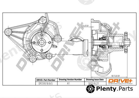 Dr!ve+ DP2310.10.045 — Water Pump, engine cooling