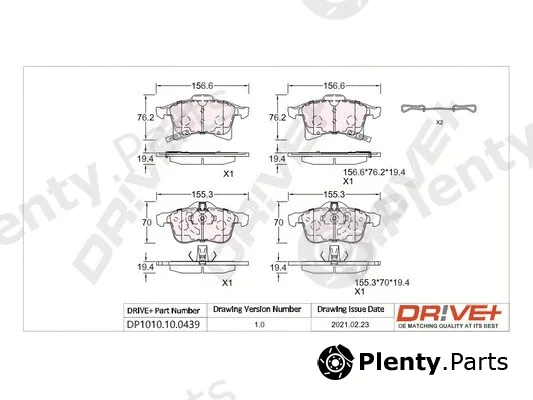 Dr!ve+ DP1010.10.0439 — Brake Pad Set, disc brake