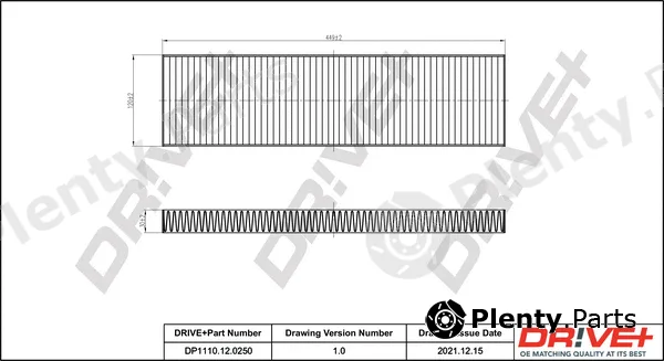 Dr!ve+ DP1110.12.0250 — Filter, cabin air