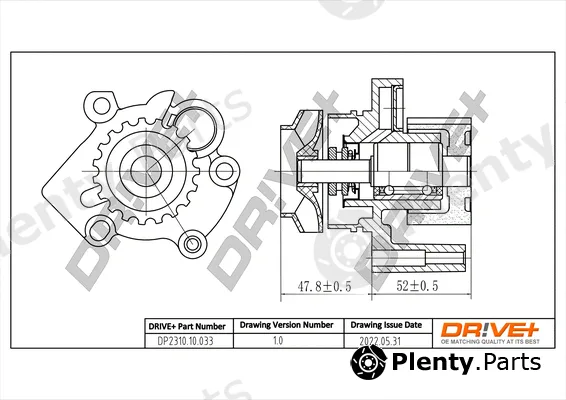 Dr!ve+ DP2310.10.033 — Water Pump, engine cooling