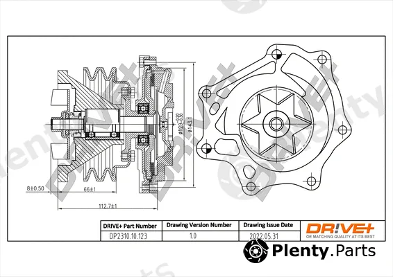 Dr!ve+ DP2310.10.123 — Water Pump, engine cooling