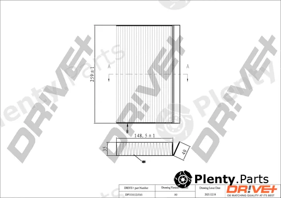 Dr!ve+ DP1110.12.0165 — Filter, cabin air