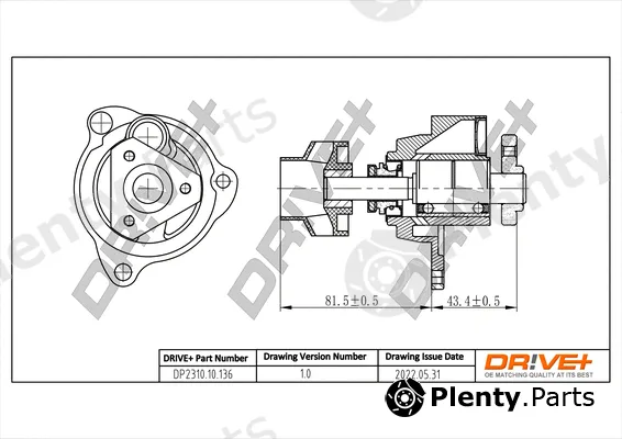 Dr!ve+ DP2310.10.136 — Water Pump, engine cooling