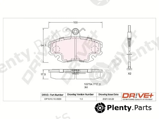 Dr!ve+ DP1010.10.0539 — Brake Pad Set, disc brake
