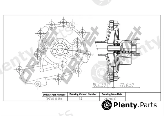 Dr!ve+ DP2310.10.080 — Water Pump, engine cooling
