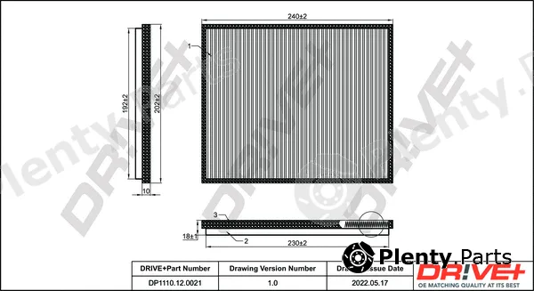 Dr!ve+ DP1110.12.0021 — Filter, cabin air