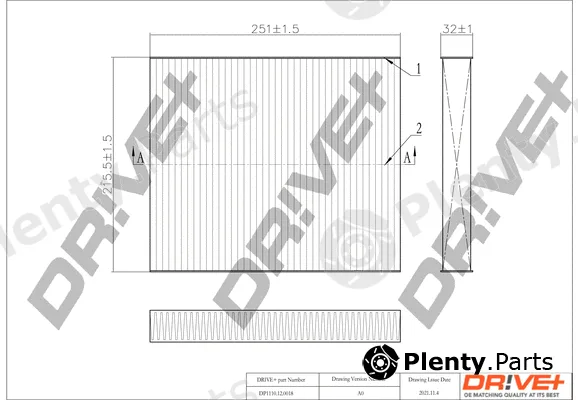Dr!ve+ DP1110.12.0018 — Filter, cabin air