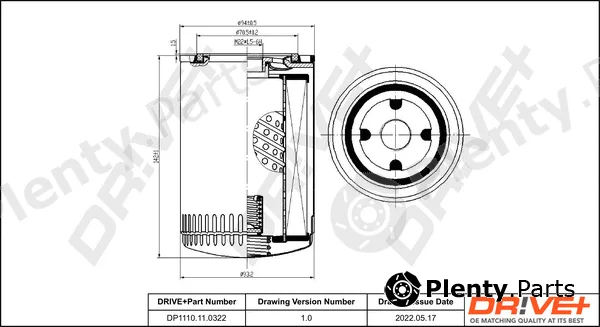 Dr!ve+ DP1110.11.0322 — Oil Filter