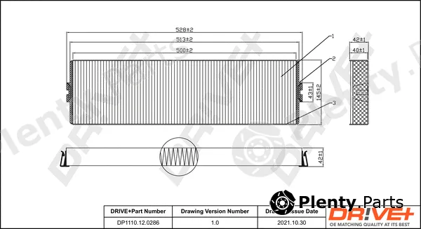 Dr!ve+ DP1110.12.0286 — Filter, cabin air