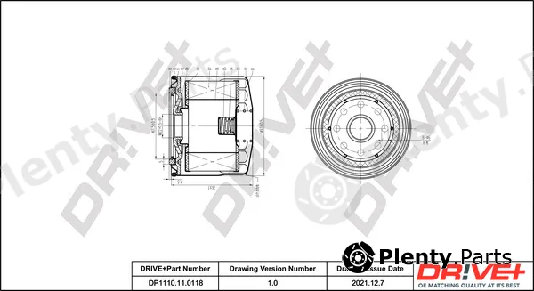 Dr!ve+ DP1110.11.0118 — Oil Filter
