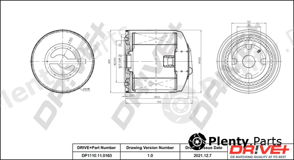 Dr!ve+ DP1110.11.0163 — Oil Filter
