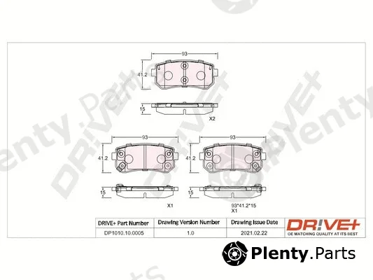Dr!ve+ DP1010.10.0005 — Brake Pad Set, disc brake