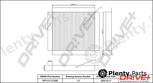 Dr!ve+ DP1110.12.0295 — Filter, cabin air